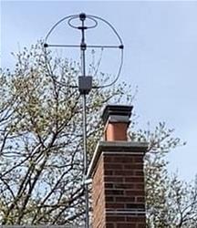 small loop antenna erected on roof