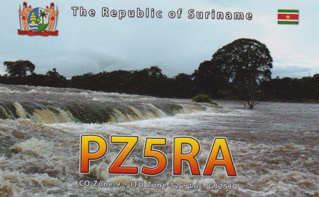 Pz5RA Ham Radio QSL Card from Suriname