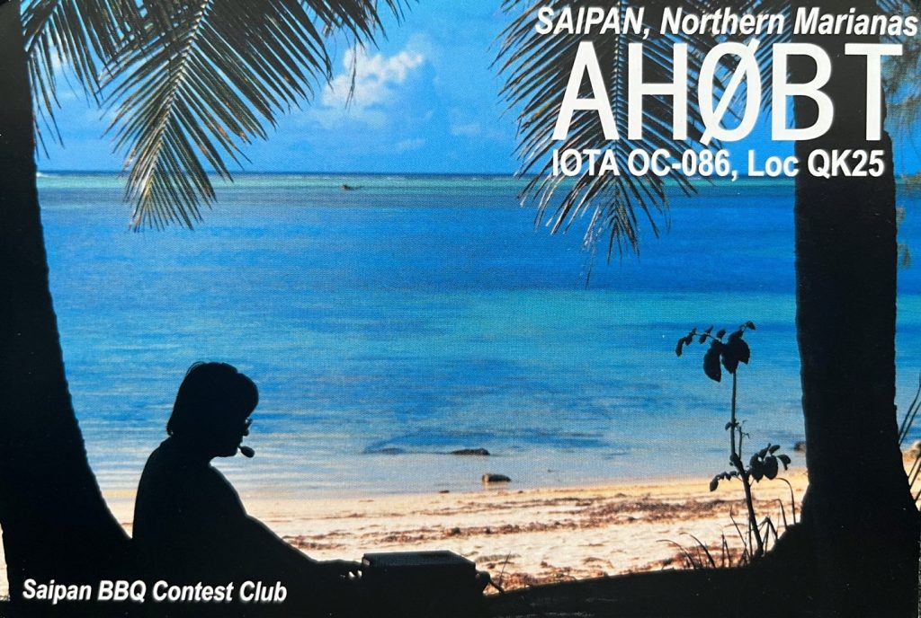 AH0BT Ham Radio QSL Card from Saipan