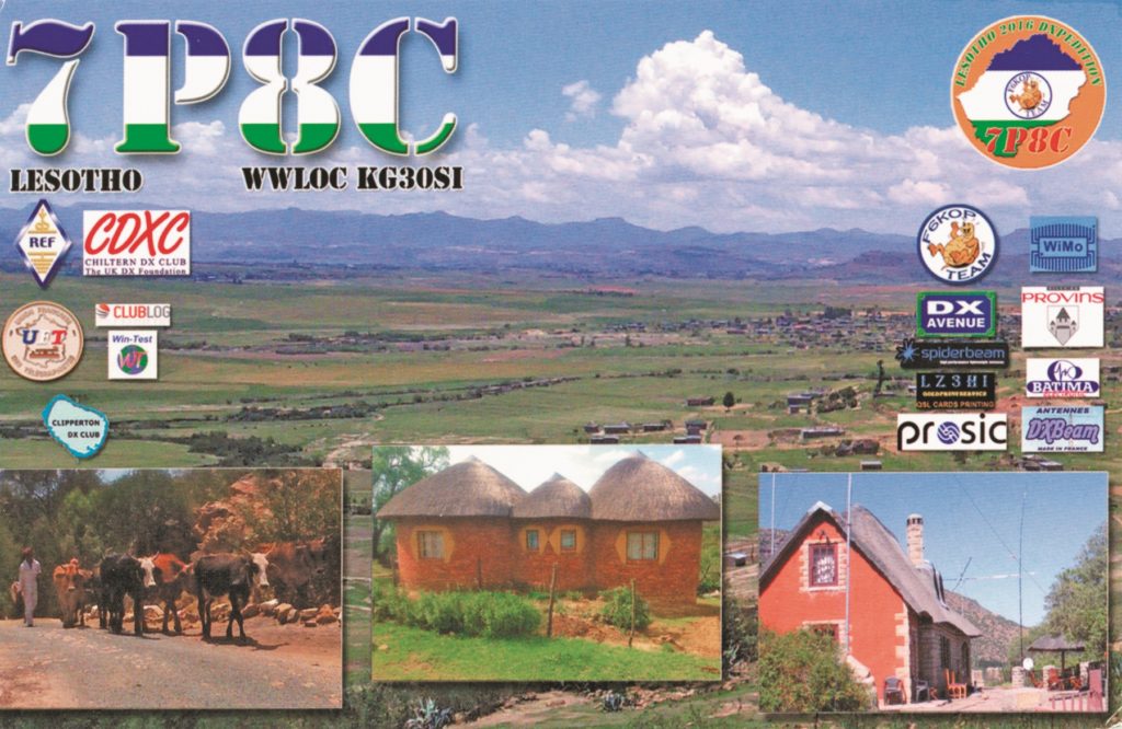 7P8C Ham Radio QSL Card from Lesotho