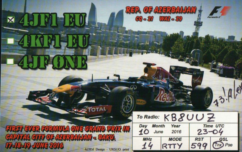 4JF1 EU Ham Radio QSL Card from Azerbaijan