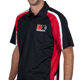 man wearing a DX Engineering polo shirt