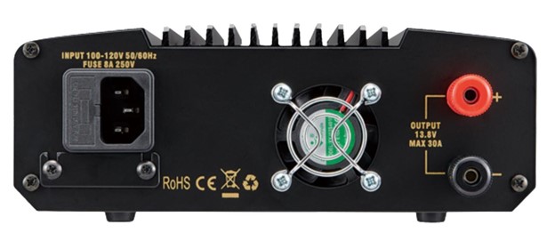 rear view of a Alinco DM-530T power supply