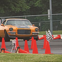 camaro beginning an autocross run