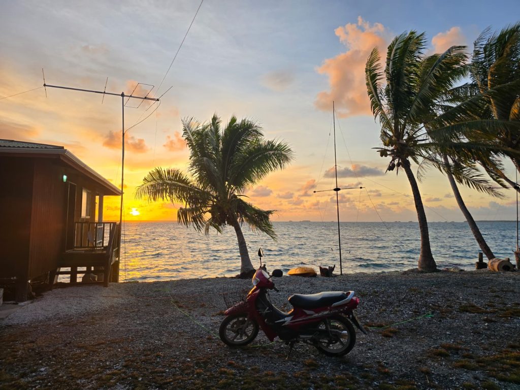 scooter parked on seaside beach