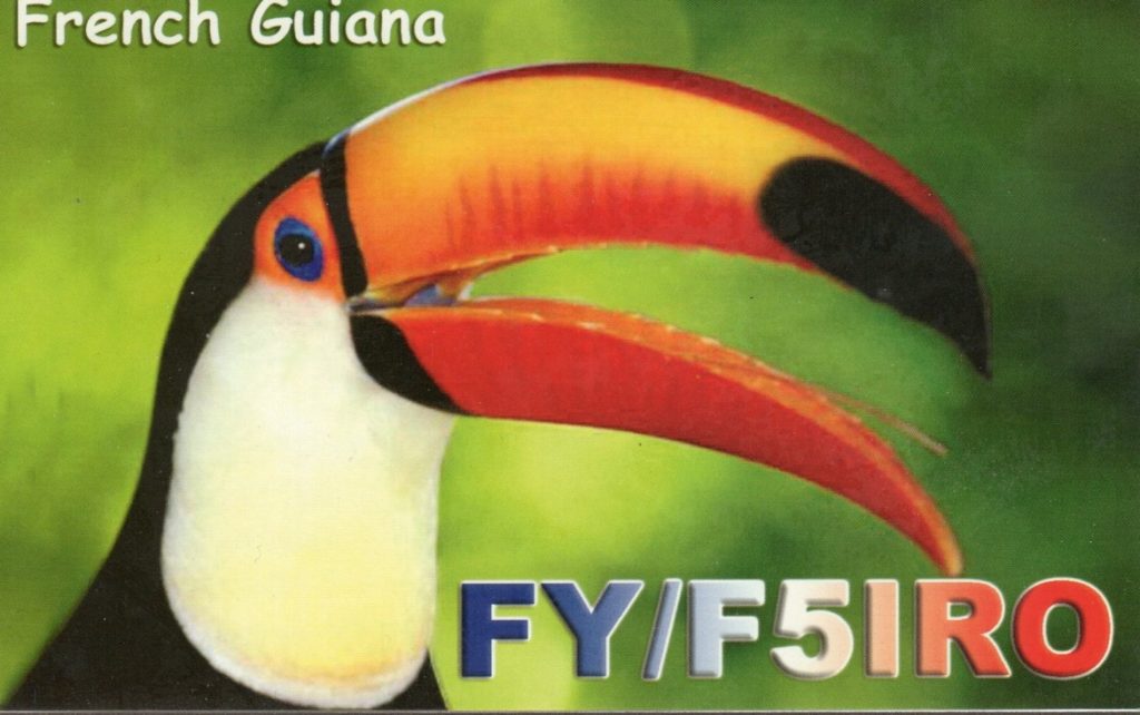 FY/F5IRO Ham Radio QSL Card from French Guiana