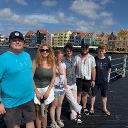 young people on a seaside pier