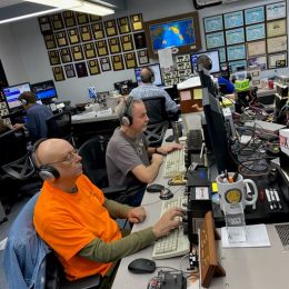 a group of ham radio operators during a contest event