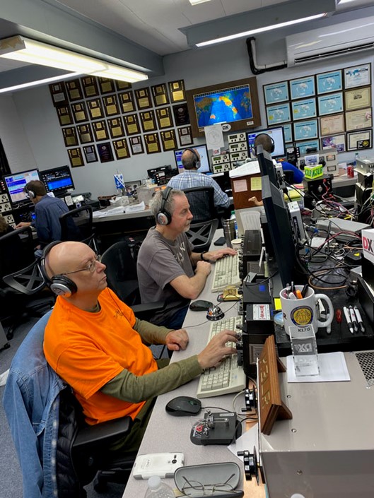 a group of ham radio operators during a contest event