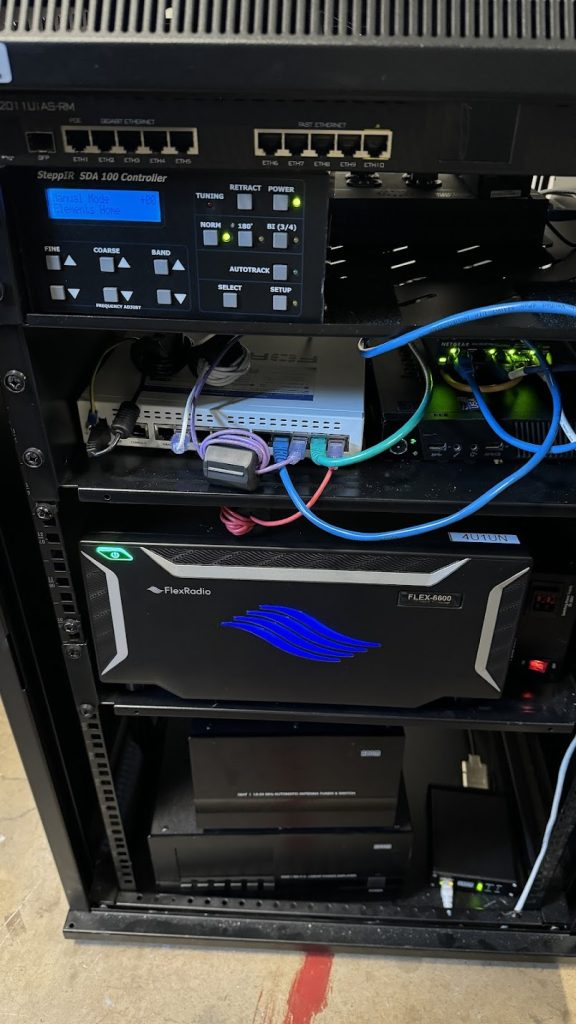 rear view of a network computer rack