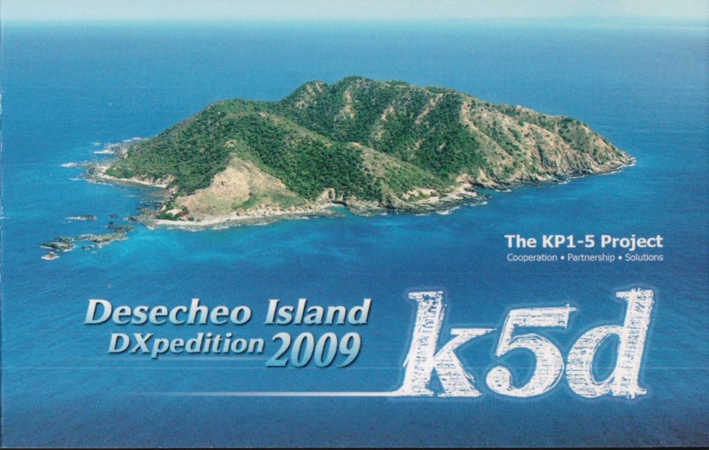 k5d Ham Radio QSL Card from Desecheo Island